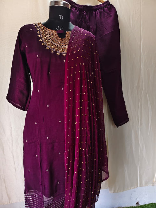 Roman Silk Kurti Set