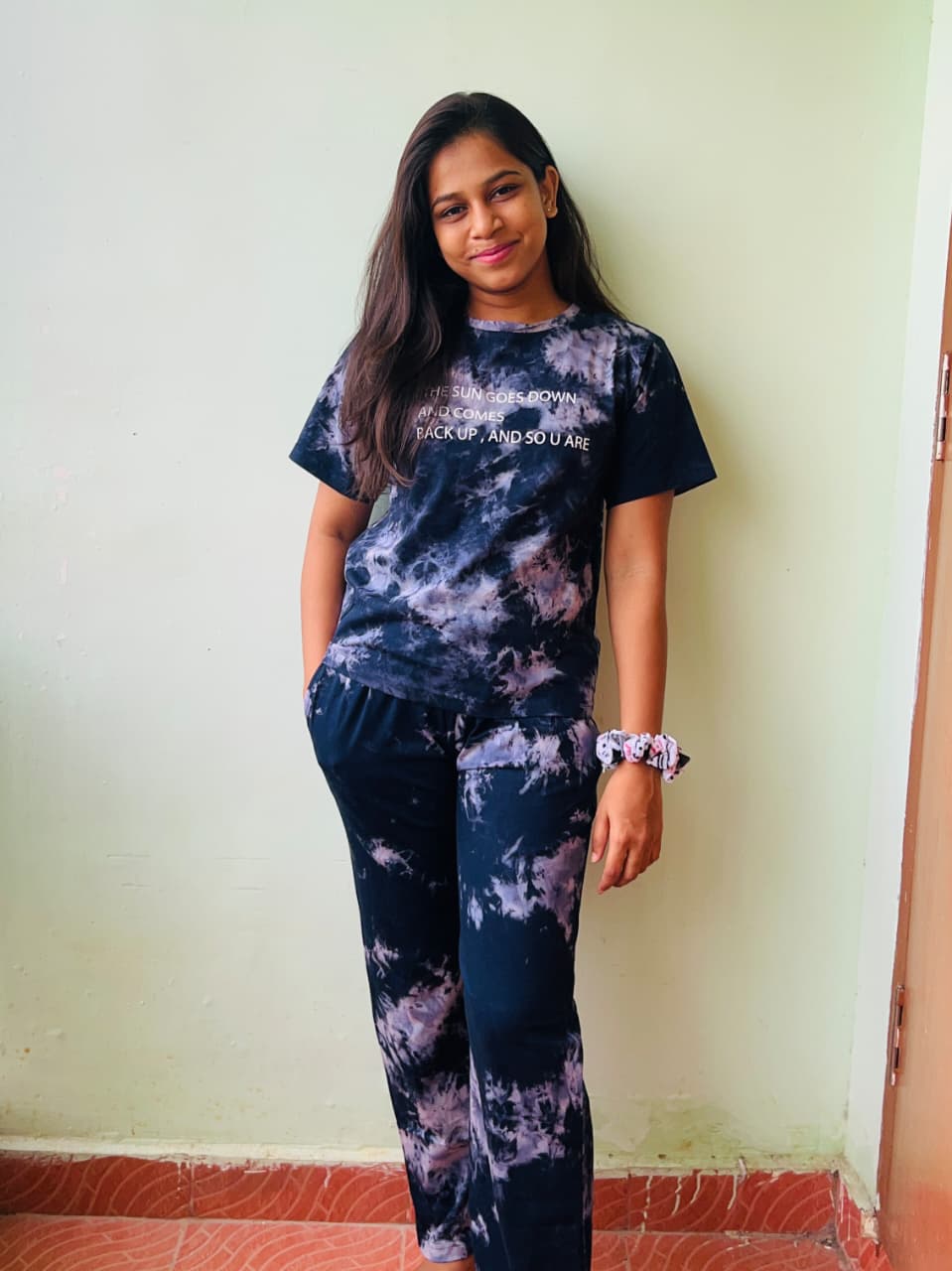 Dark Blue Tie and Dye co ord set
