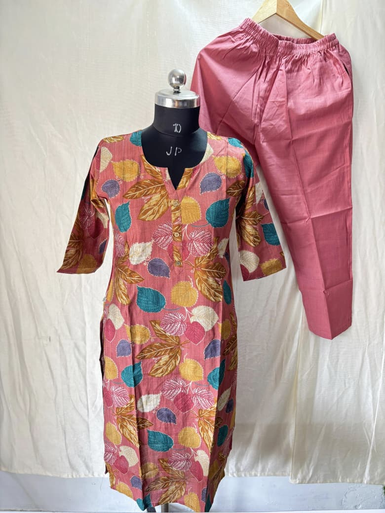 Co Ord Set With Plain Pant