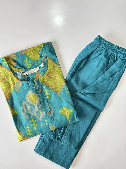 Co Ord Set With Plain Pant