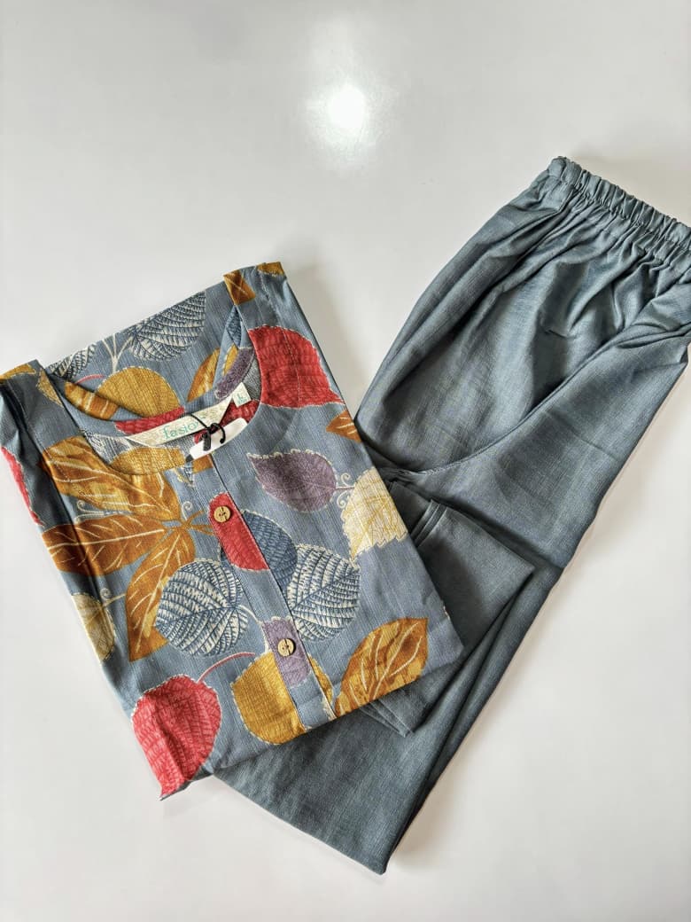 Co Ord Set With Plain Pant