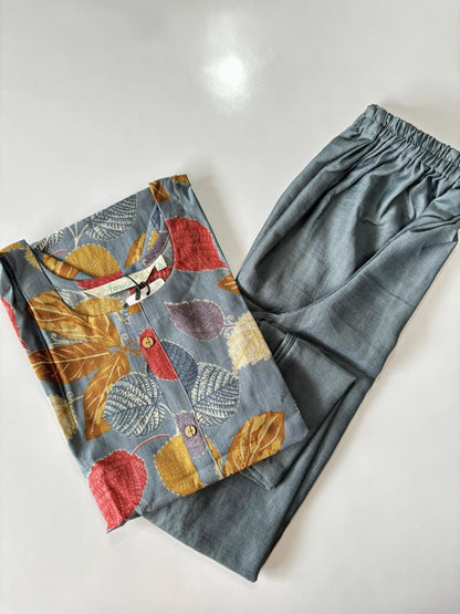 Co Ord Set With Plain Pant