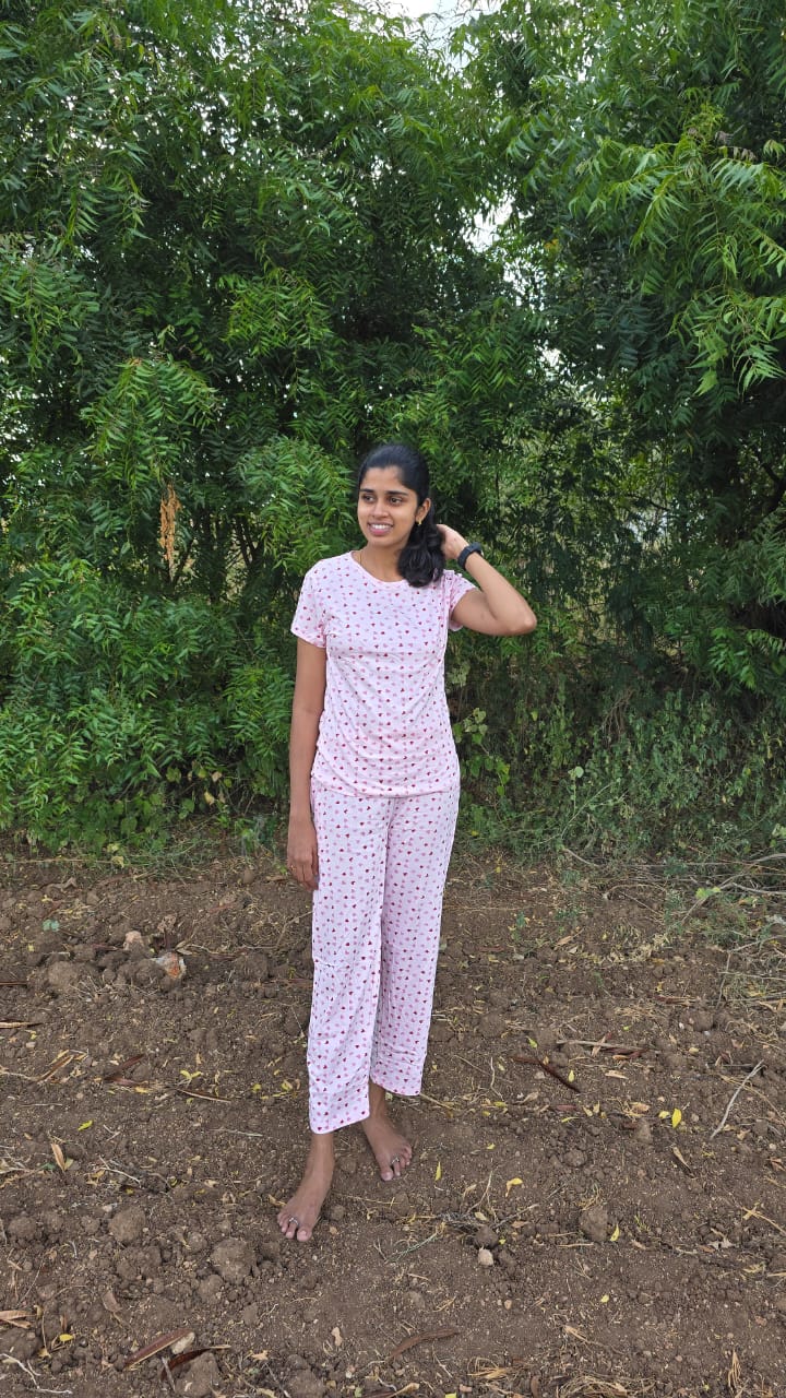 Pink Heart Womens Co-ord Set