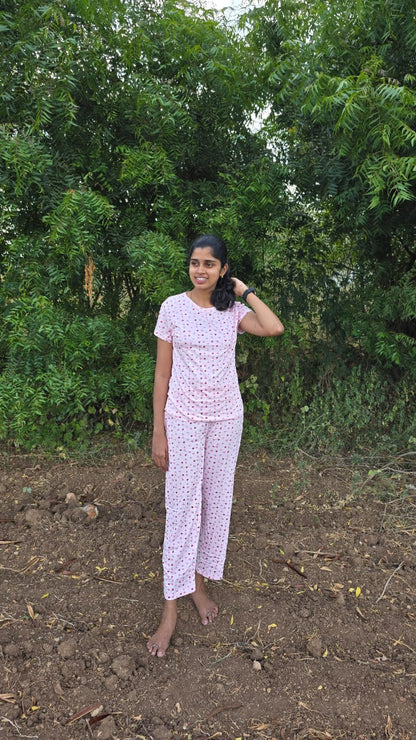 Pink Heart Womens Co-ord Set