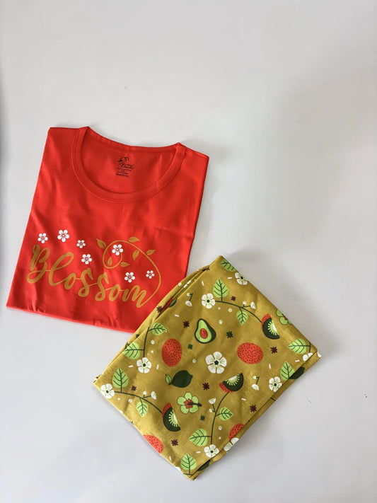 Womens Contrast Night Dress Set