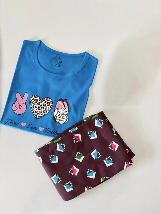 Womens Contrast Night Dress Set