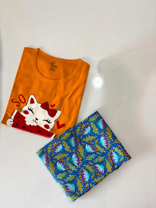 Womens Contrast Night Dress Set