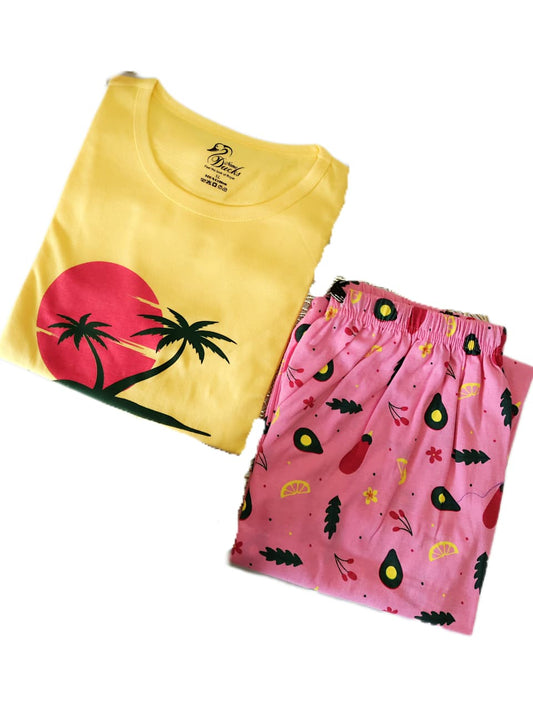 Womens Contrast Night Dress Set