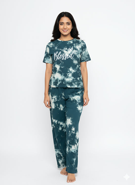 Tie and dye premium co ord set - Green