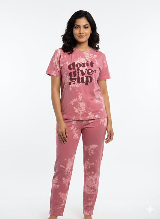 Tie and dye premium co ord set - Light Pink