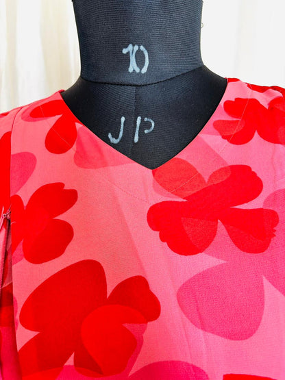 Georgette Feeding Frock -Red