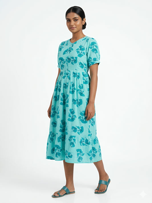 Feeding kurthi - Sky Blue Floral