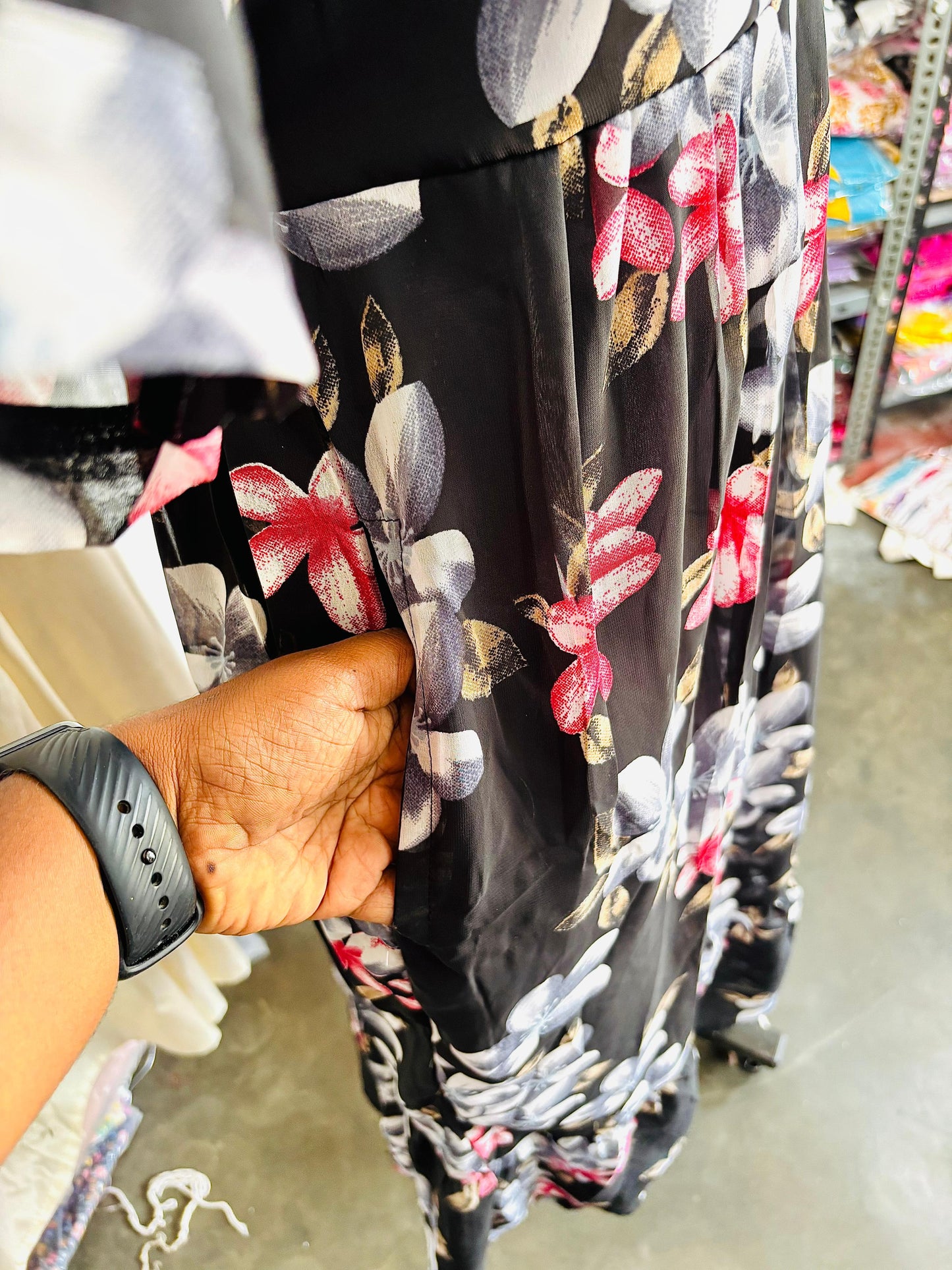 Georgette Feeding Frock -Black