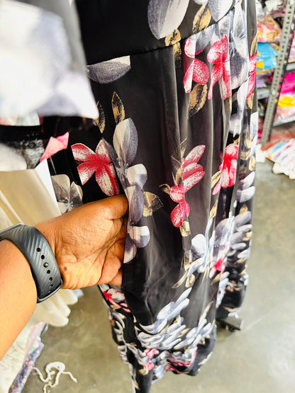 Georgette Feeding Frock -Black