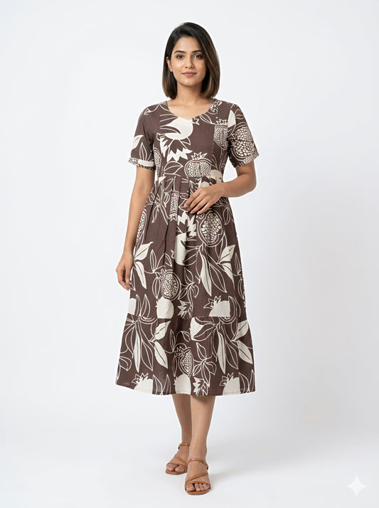Feeding kurthi - Brown Floral