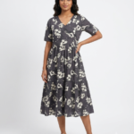 Reyon Ash Colour Floral 2tier Feeding Maxi