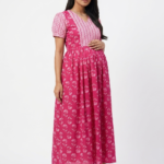 Feeding Maxi Nighty With Zip-Zizzag Pink