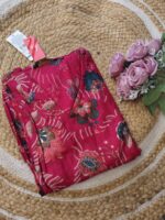 Pink Floral Print 2tier Feeding Maxi - Image 2