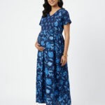 Feeding Maxi Nighty With Zip-Indigo
