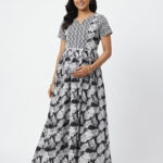 Feeding Maxi Nighty With Zip-Zizzag Black