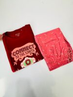 Premium Pyjamas Set- Maroon & Pink - Image 2