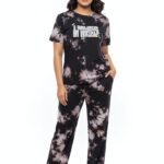 Tie and Dye Premium Co ord Set -Black