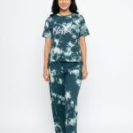 Tie and Dye Premium Co ord Set -Green