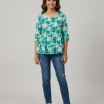 Avaasa Short Umbrella Only Top - Green Floral