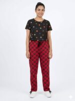 Womens Co ord Set - Red With Black