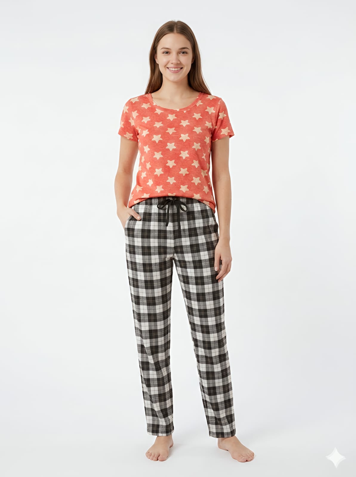 WhatsApp Image 2026-06-03 at 3.21.36 PM (2) Womens Co ord Set - Peach With Black - Image 1