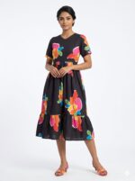 Feeding Kurthi-Black Floral(Double Side Zip)