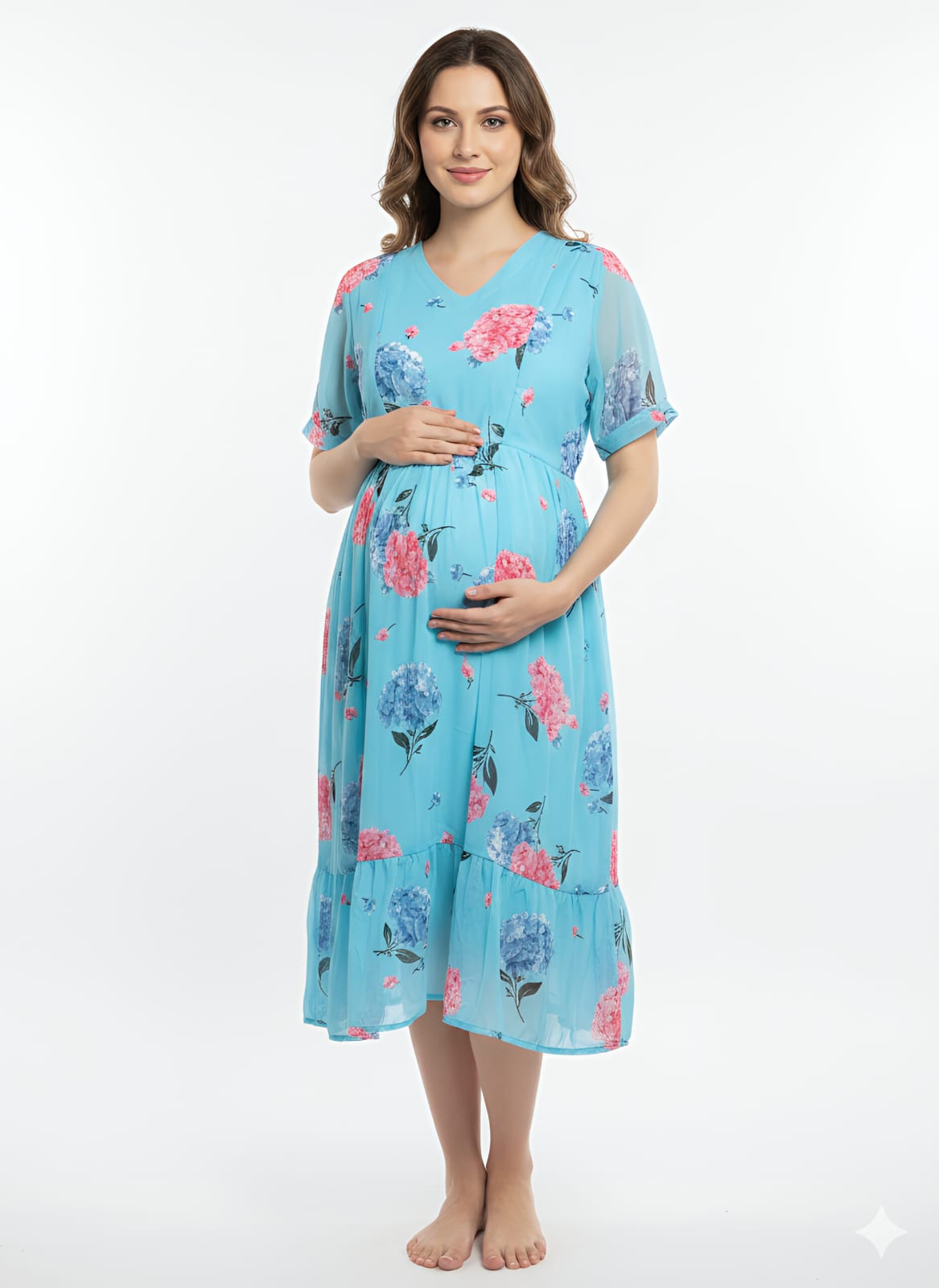 WhatsApp Image 2026-06-04 at 12.01.21 PM Georgette Feeding Frock-Skyblue - Image 1