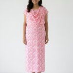 Pink Ribbon Shwal Type Feeding Frock (Inner Double Side Zip)