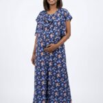 Blue Cartoon Shwal Type Feeding Frock (Inner Double Side Zip)