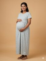 Grey Multicolor Butterfly Feeding Frock