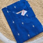 Raw Silk Kurthi-Navy Blue