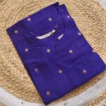 Raw Silk Kurthi-Violet