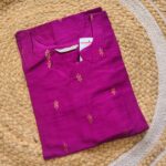 Raw Silk Kurthi-Purple Flower