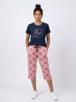 Womens 3/4th Pant Set-Blue