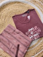 Womens 3/4th Pant Set-Coffee Brown - Image 2