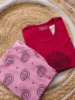 Womens 3/4th Pant Set-Maroon - Image 2