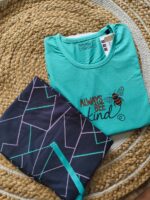Womens 3/4th Pant Set-Sea Green - Image 2