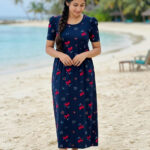 Non Feeding Frock-Blue With Bow Heart