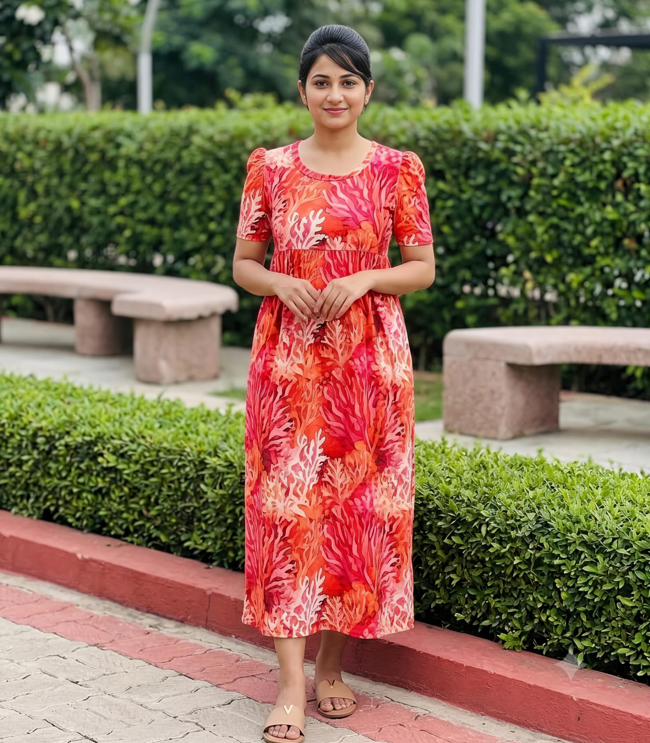 InShot_20260702_130743535 Non Feeding Frock - MultiOrange - Image 1