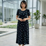 Non Feeding Frock - Black With Flower